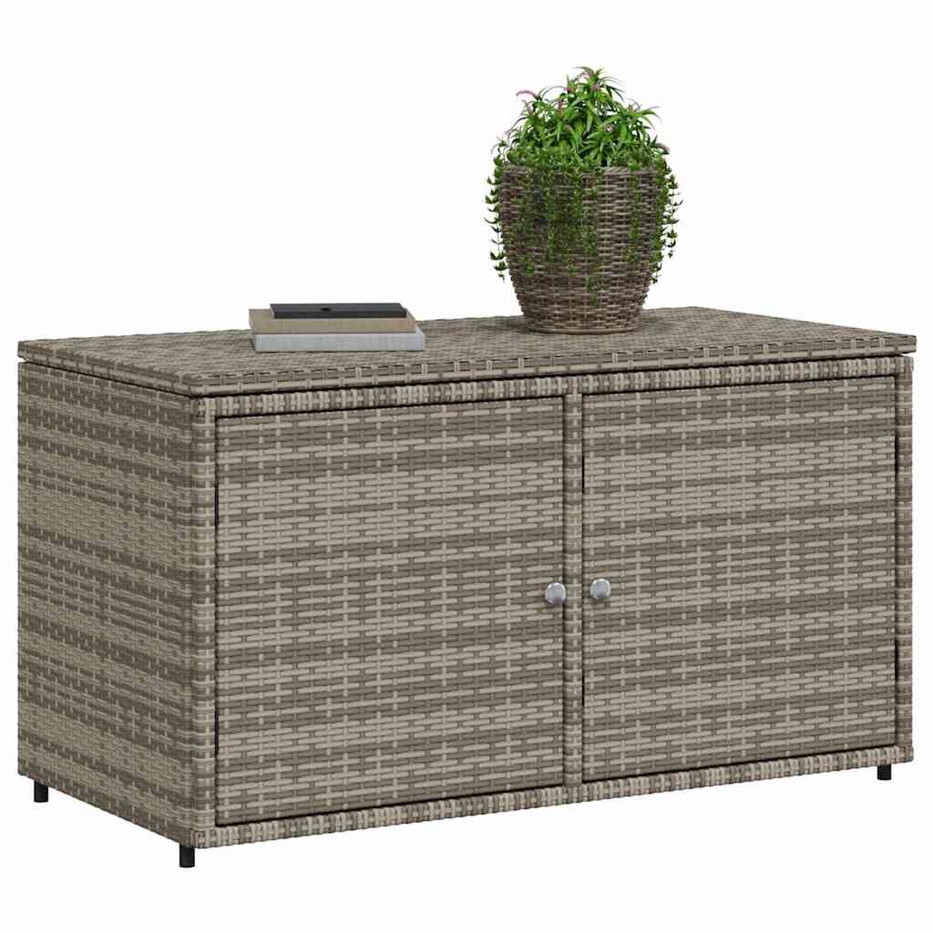 vidaXL Szafka ogrodowa, szara, 110x55x60,5 cm, polirattan