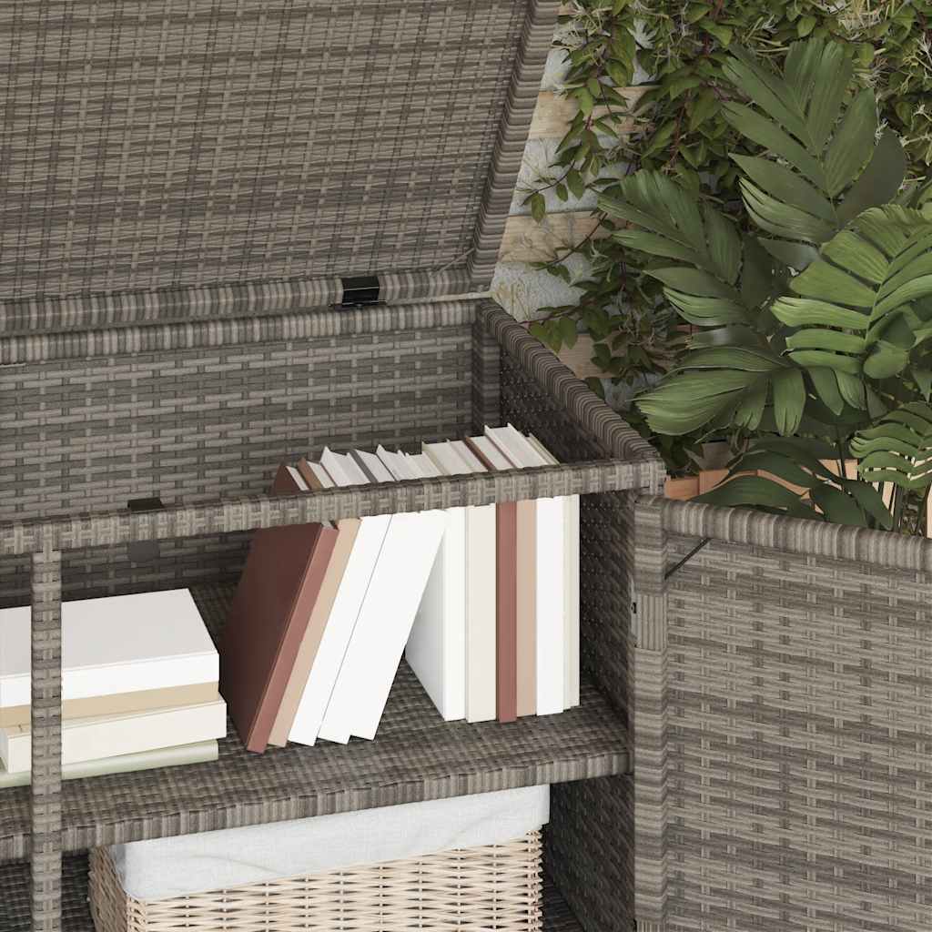 vidaXL Szafka ogrodowa, szara, 110x55x60,5 cm, polirattan