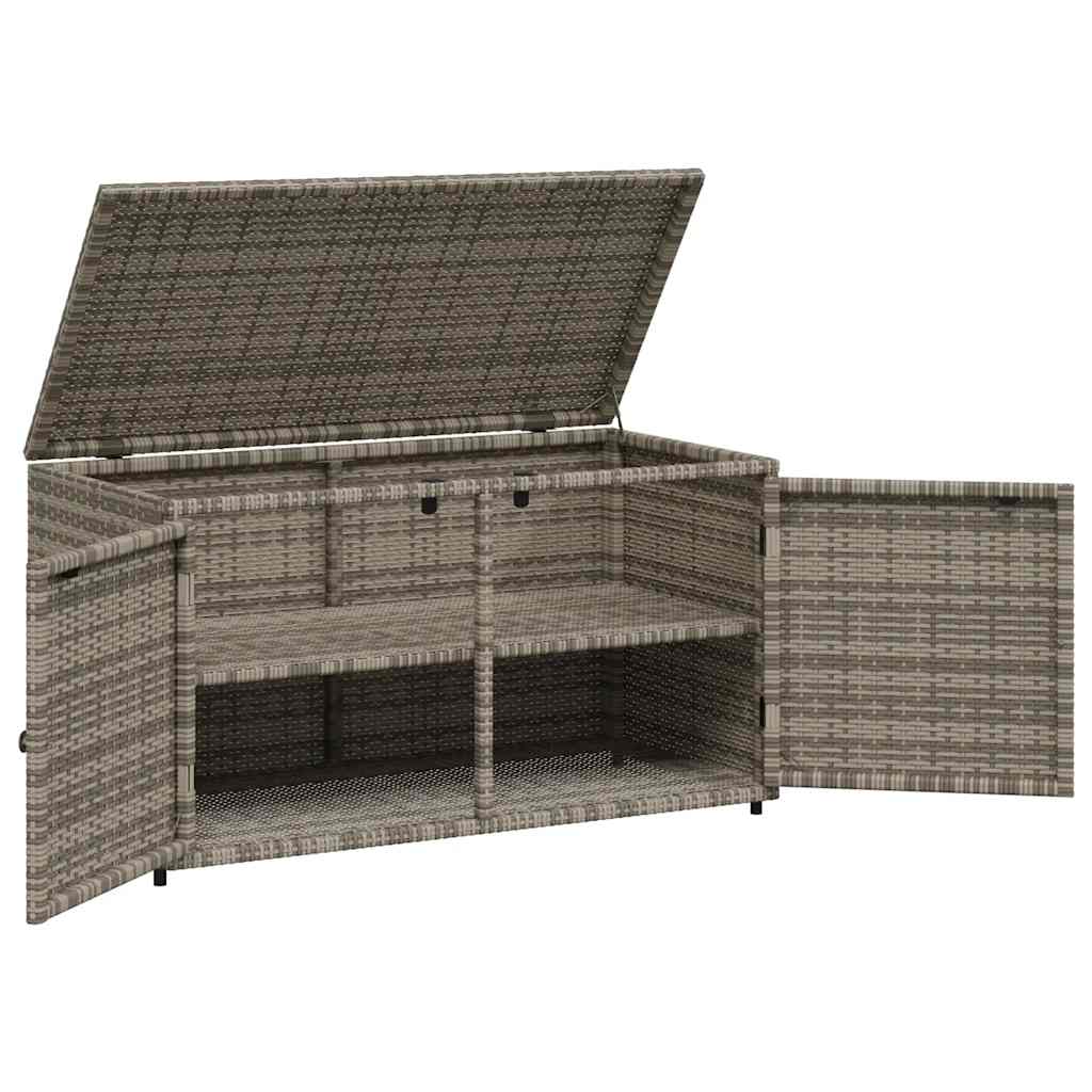 vidaXL Szafka ogrodowa, szara, 110x55x60,5 cm, polirattan