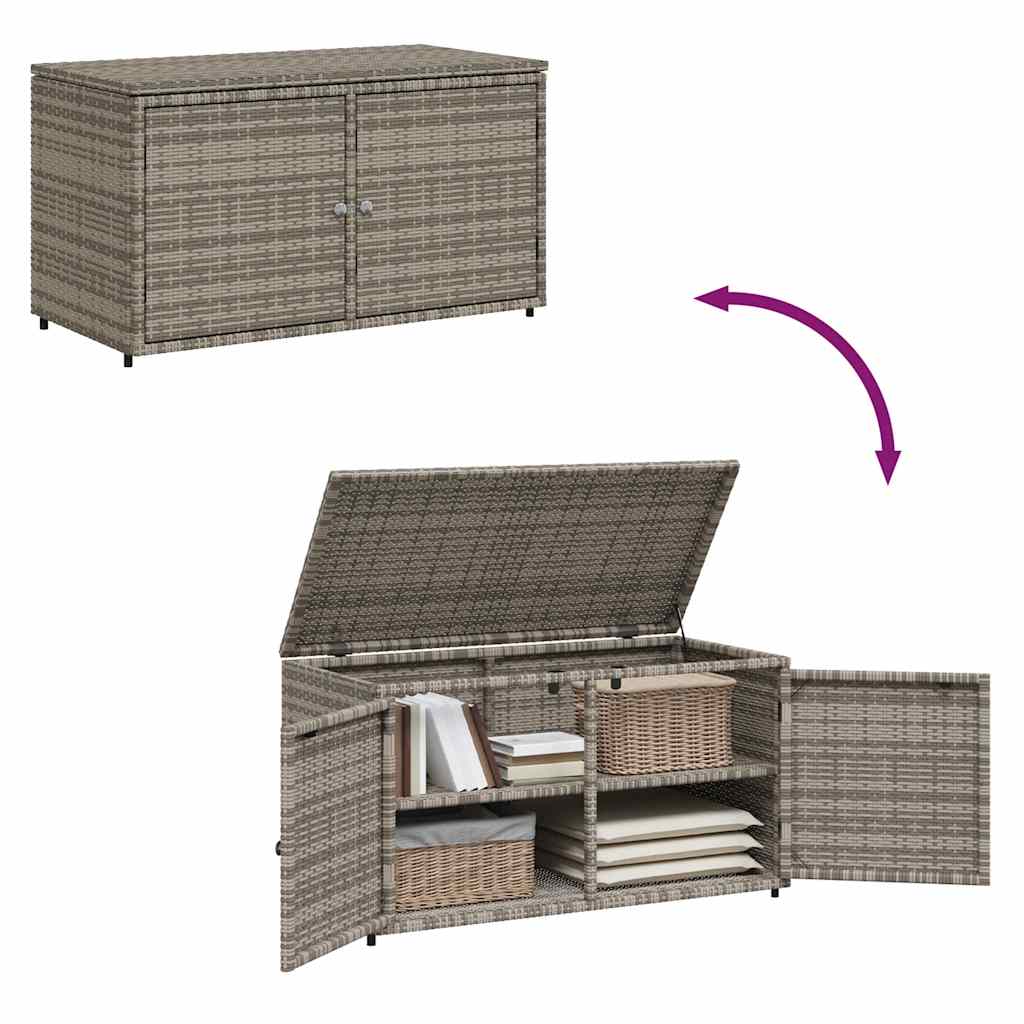vidaXL Szafka ogrodowa, szara, 110x55x60,5 cm, polirattan