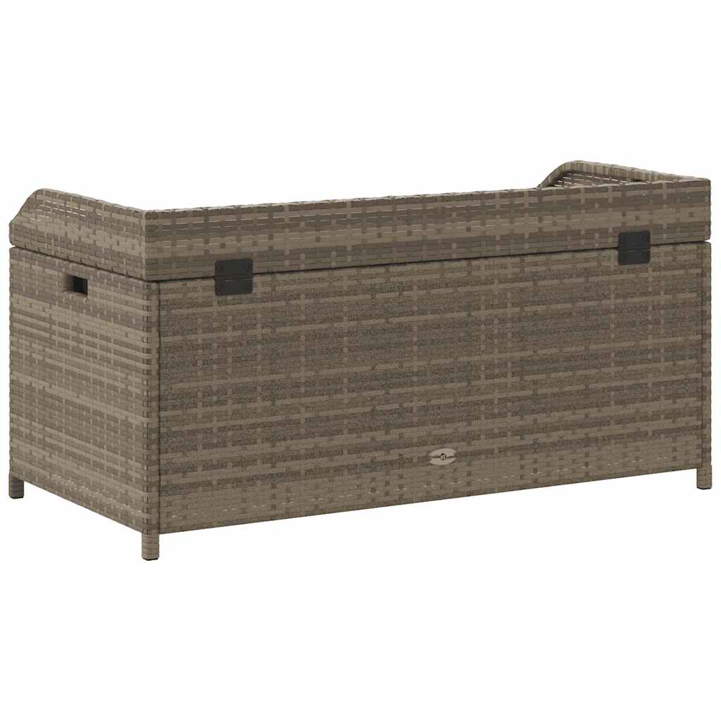 vidaXL Ławka ze schowkiem, szara, 100x50x52 cm, polirattan i akacja