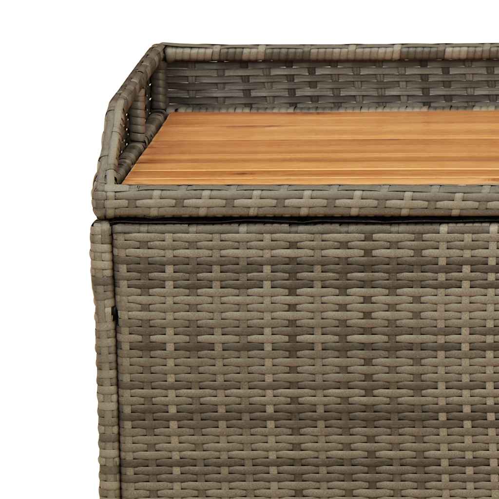 vidaXL Ławka ze schowkiem, szara, 100x50x52 cm, polirattan i akacja