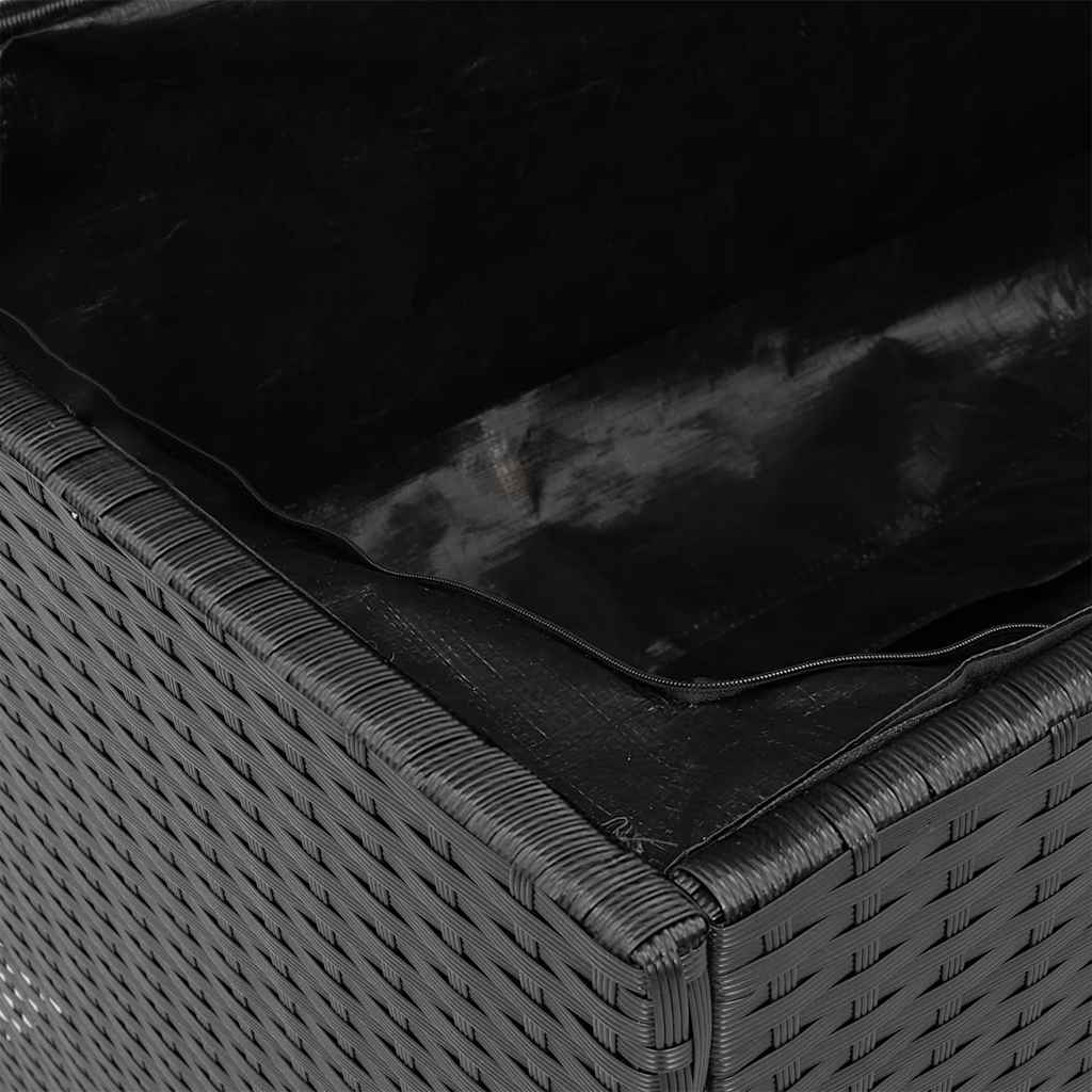 vidaXL Skrzynia ogrodowa, czarna, 110x50x54 cm, polirattan i akacja