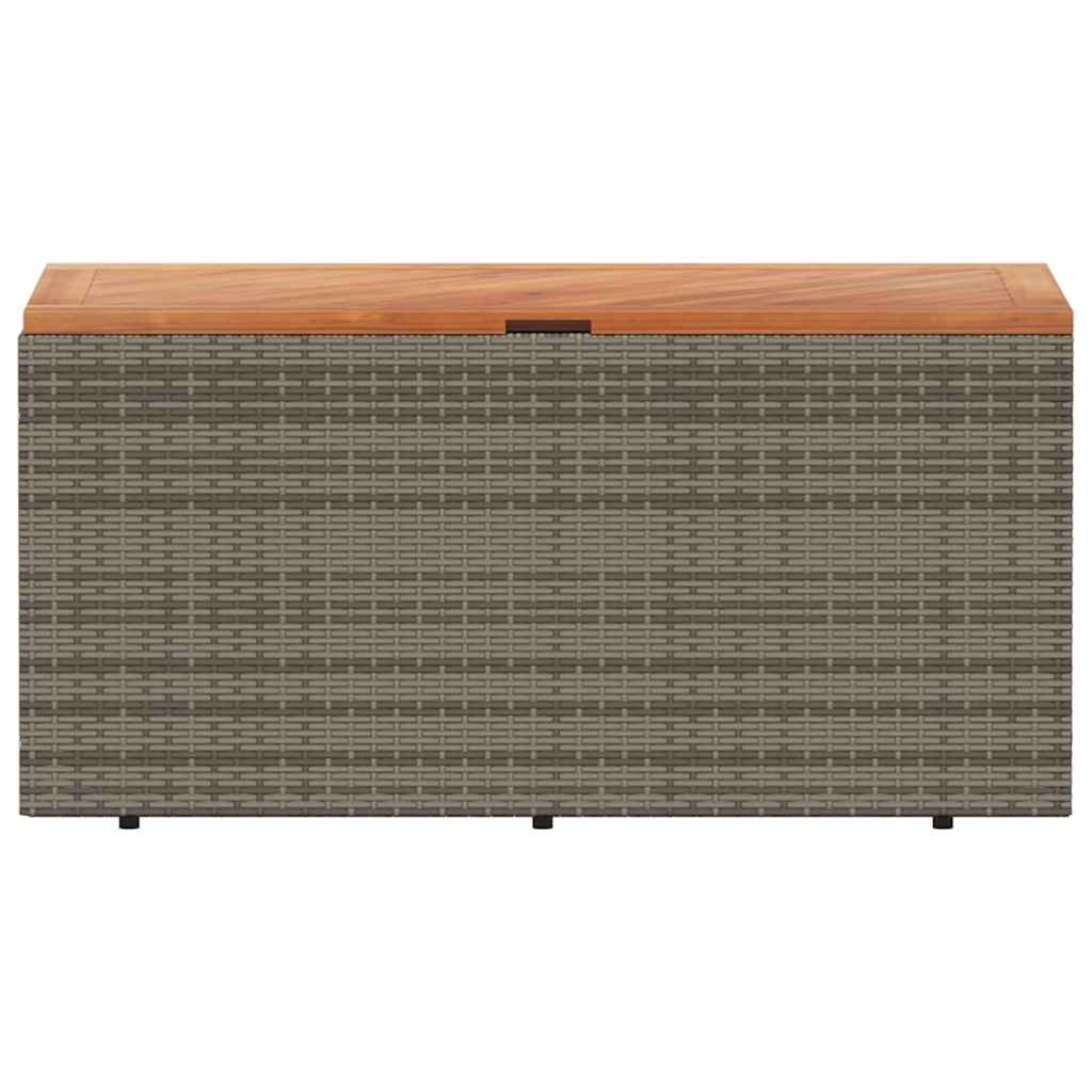 vidaXL Skrzynia ogrodowa, szara, 110x50x54 cm, polirattan i akacja