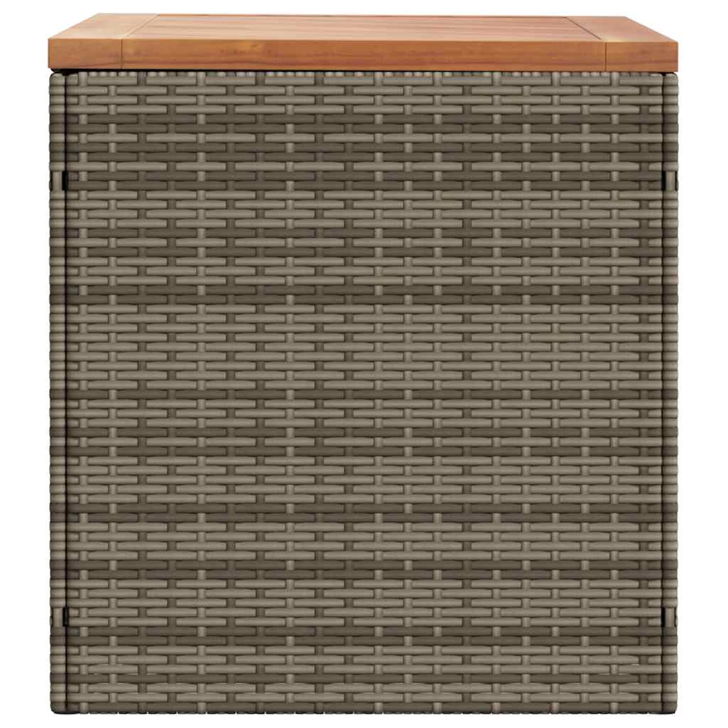 vidaXL Skrzynia ogrodowa, szara, 110x50x54 cm, polirattan i akacja