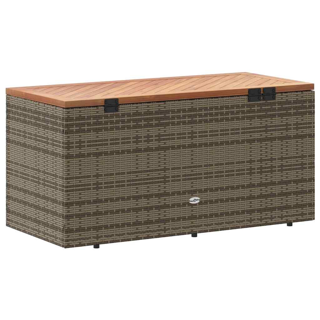 vidaXL Skrzynia ogrodowa, szara, 110x50x54 cm, polirattan i akacja