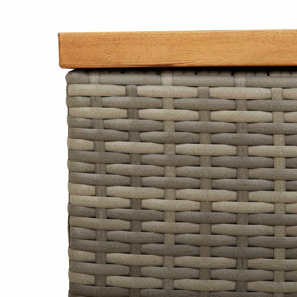 vidaXL Skrzynia ogrodowa, szara, 110x50x54 cm, polirattan i akacja