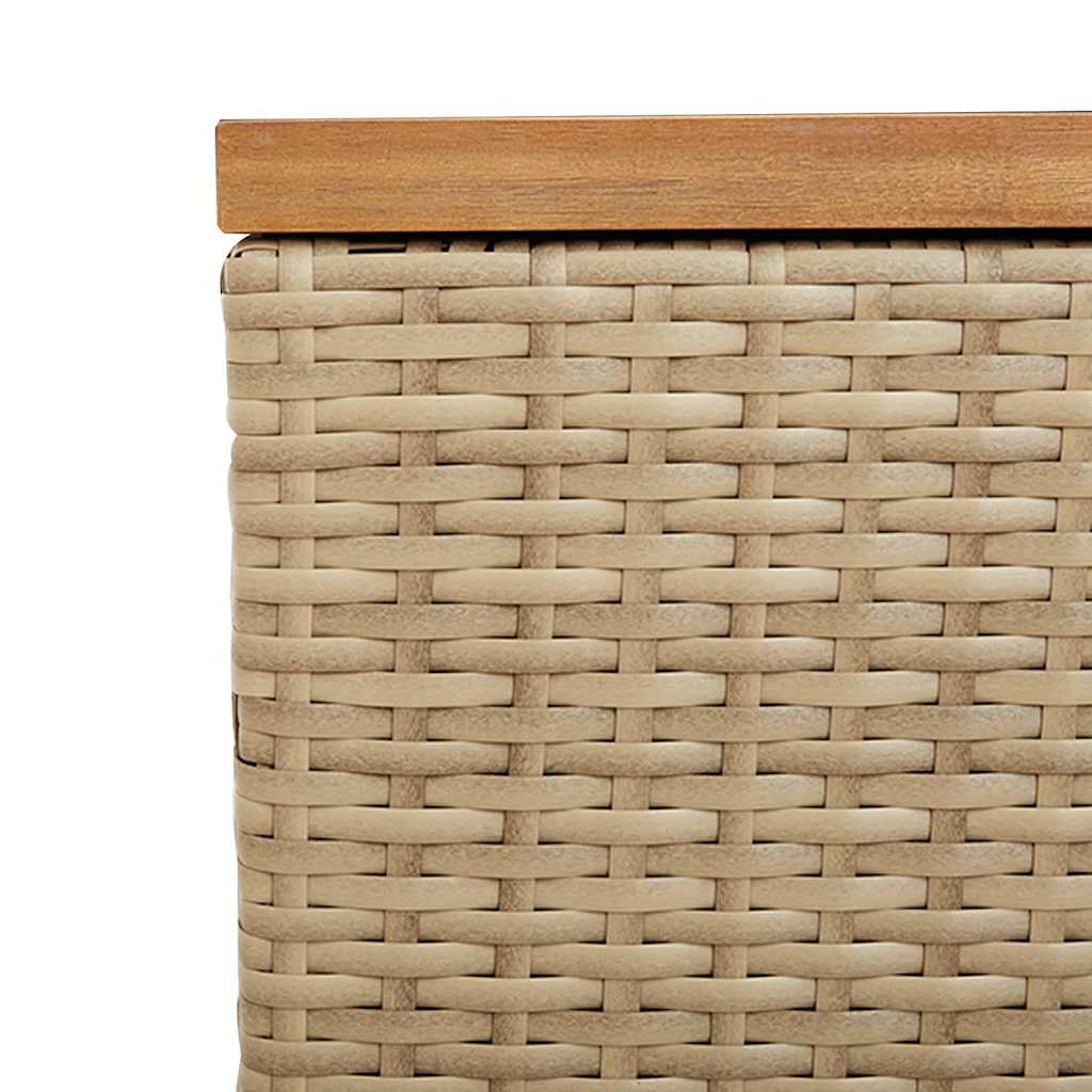 vidaXL Skrzynia ogrodowa, beżowa, 110x50x54 cm, polirattan i akacja