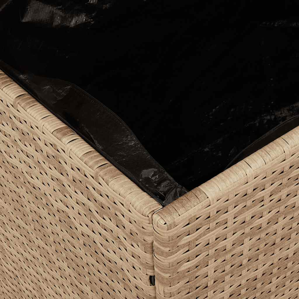 vidaXL Skrzynia ogrodowa, beżowa, 110x50x54 cm, polirattan i akacja