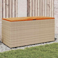 vidaXL Skrzynia ogrodowa, beżowa, 110x50x54 cm, polirattan i akacja