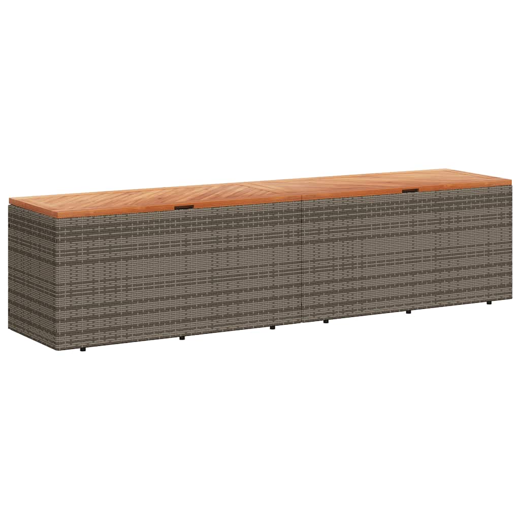 vidaXL Skrzynia ogrodowa, szara, 220x50x54 cm, polirattan i akacja