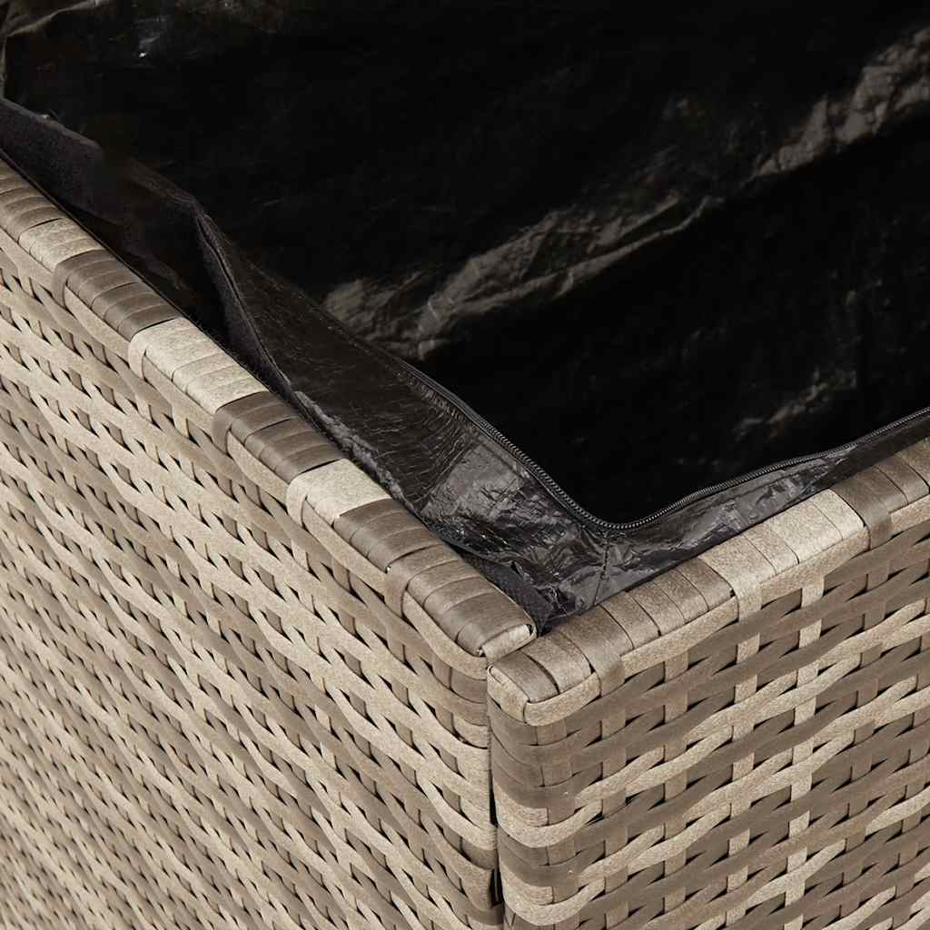vidaXL Skrzynia ogrodowa, szara, 220x50x54 cm, polirattan i akacja