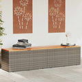 vidaXL Skrzynia ogrodowa, szara, 220x50x54 cm, polirattan i akacja