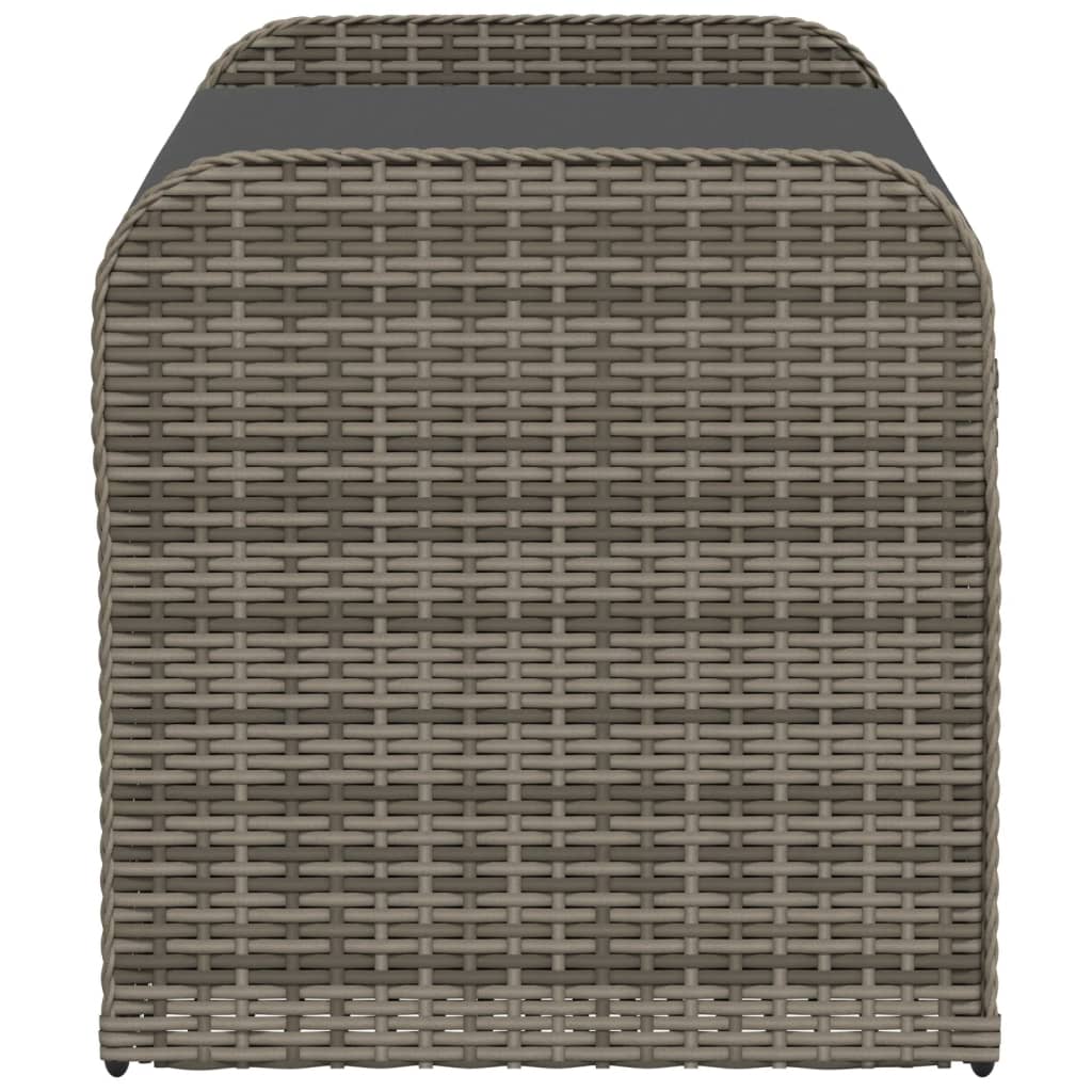 vidaXL Ławka ze schowkiem i poduszką, szara, 115x51x52 cm, polirattan