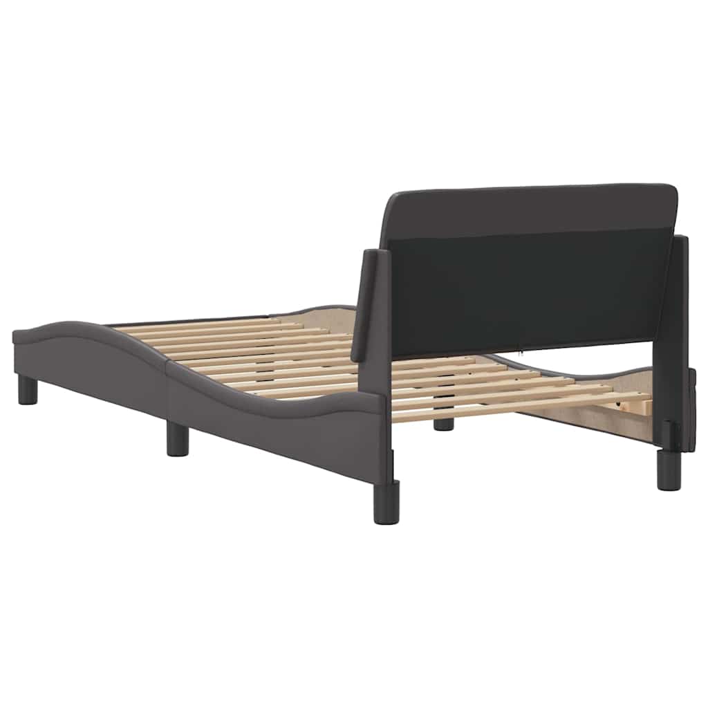 vidaXL Rama łóżka, Dover, szara, 90x200 cm, sztuczna skóra