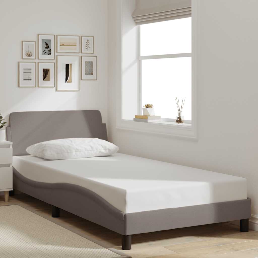 vidaXL Rama łóżka, Dover, taupe, 100x200 cm, obita tkaniną