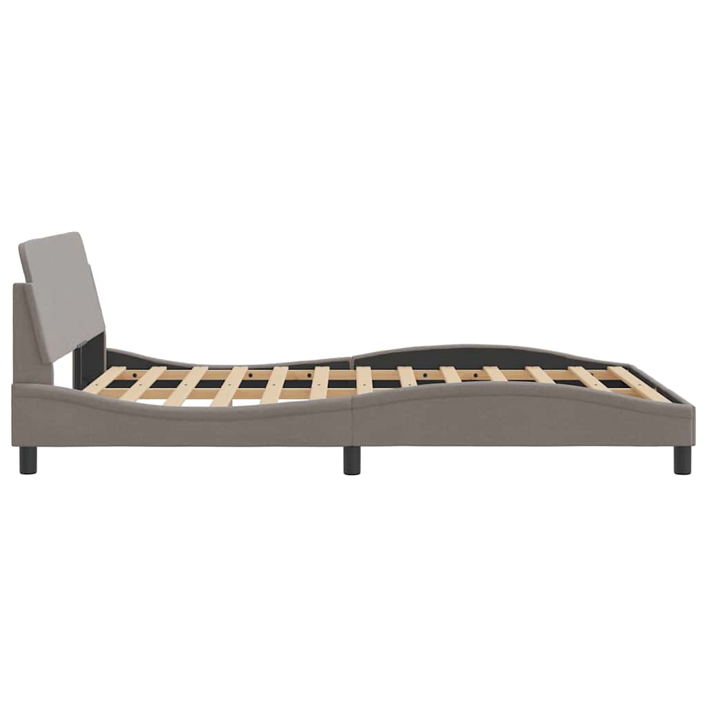 vidaXL Rama łóżka, Dover, taupe, 140x190 cm, obita tkaniną