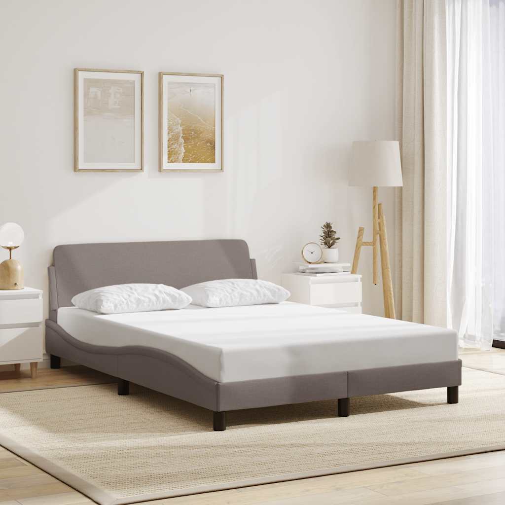 vidaXL Rama łóżka, Dover, taupe, 140x190 cm, obita tkaniną