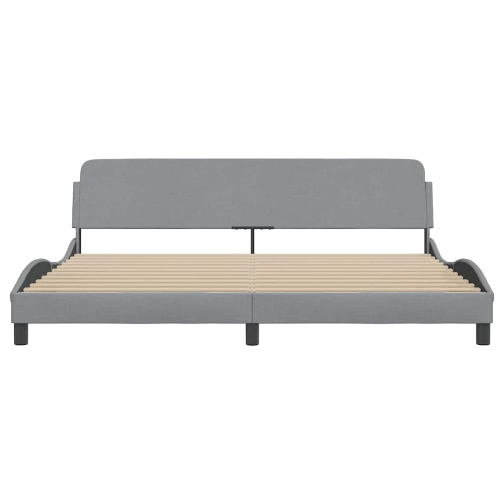 vidaXL Rama łóżka, Dover, jasnoszara, 200x200 cm, obita tkaniną