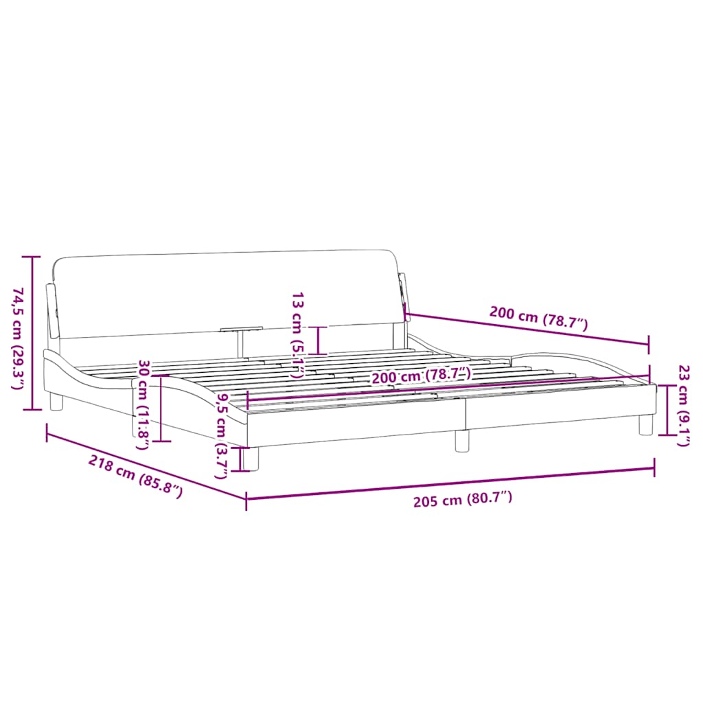 vidaXL Rama łóżka, Dover, czarna, 200x200 cm, obita tkaniną