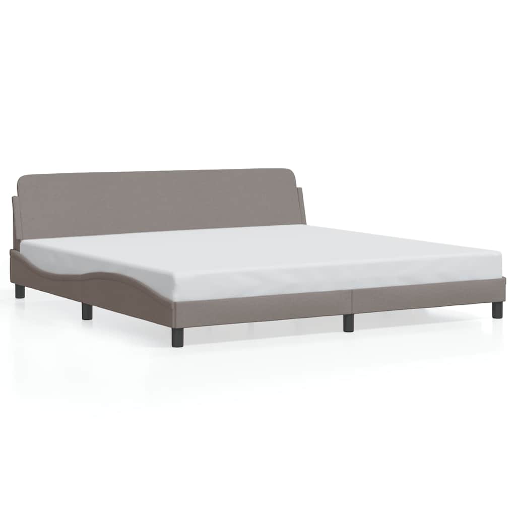 vidaXL Rama łóżka, Dover, taupe, 200x200 cm, obita tkaniną