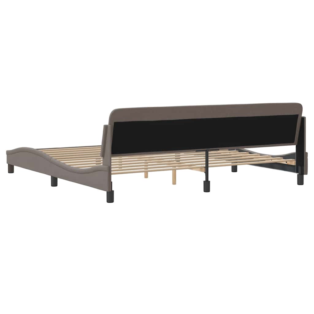 vidaXL Rama łóżka, Dover, taupe, 200x200 cm, obita tkaniną