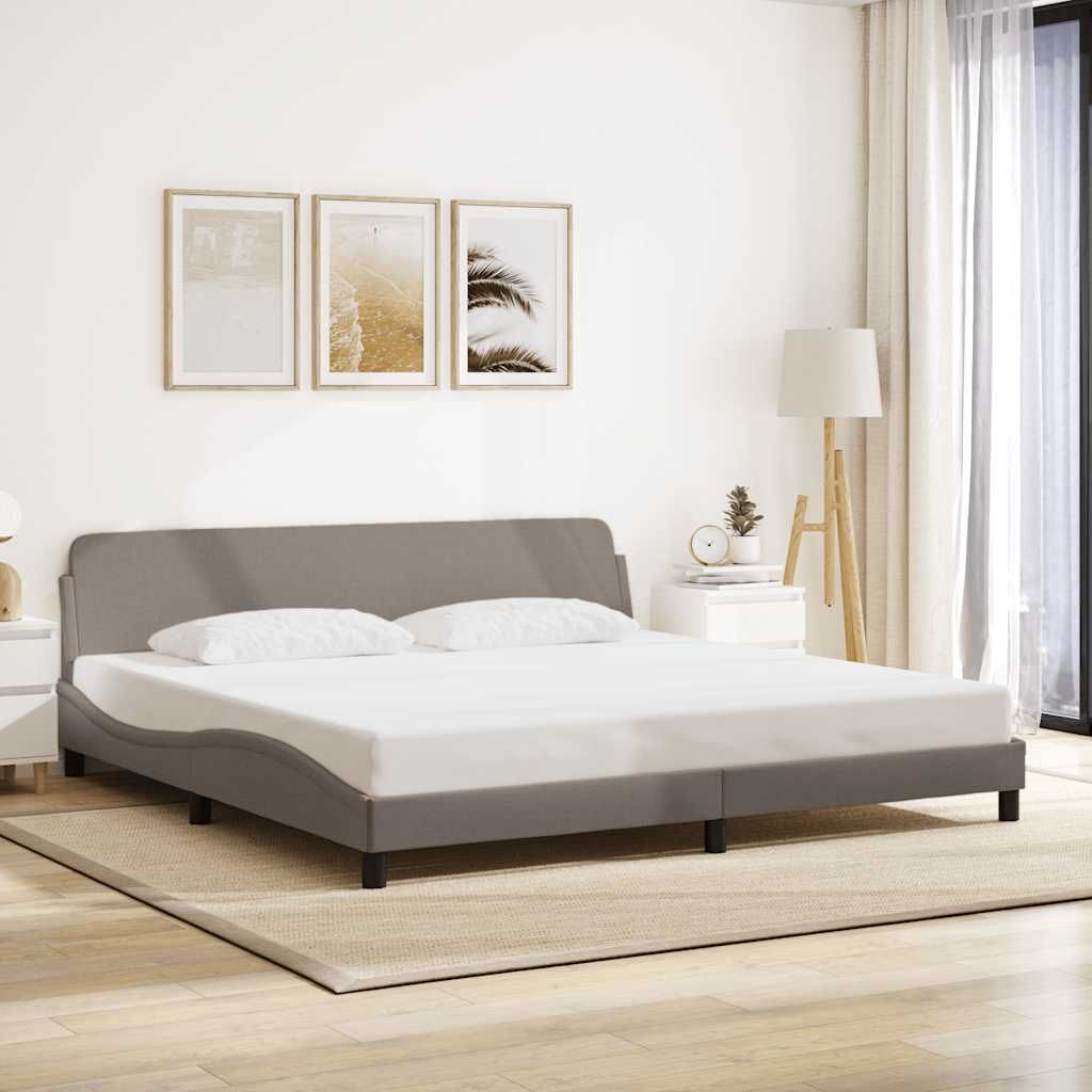 vidaXL Rama łóżka, Dover, taupe, 200x200 cm, obita tkaniną
