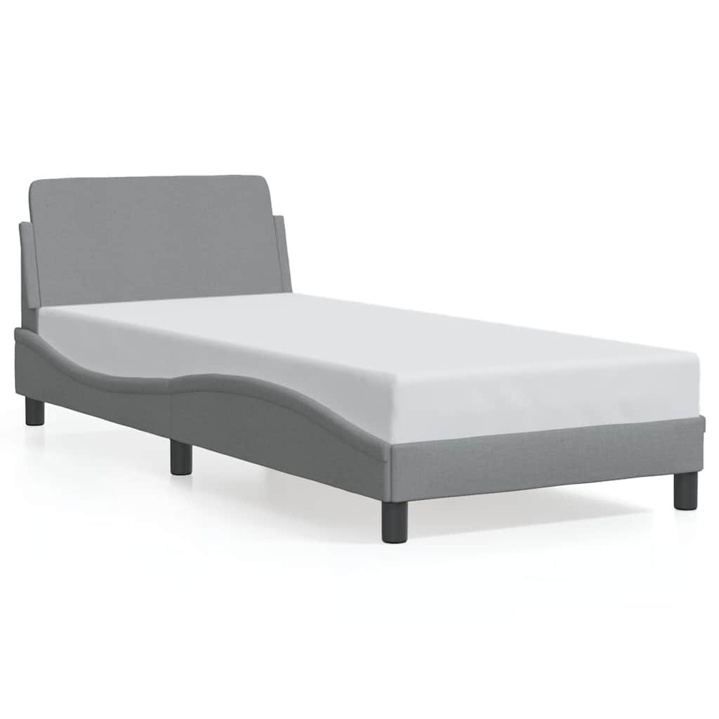 vidaXL Rama łóżka Dover jasnoszara 90x190 cm Tkanina