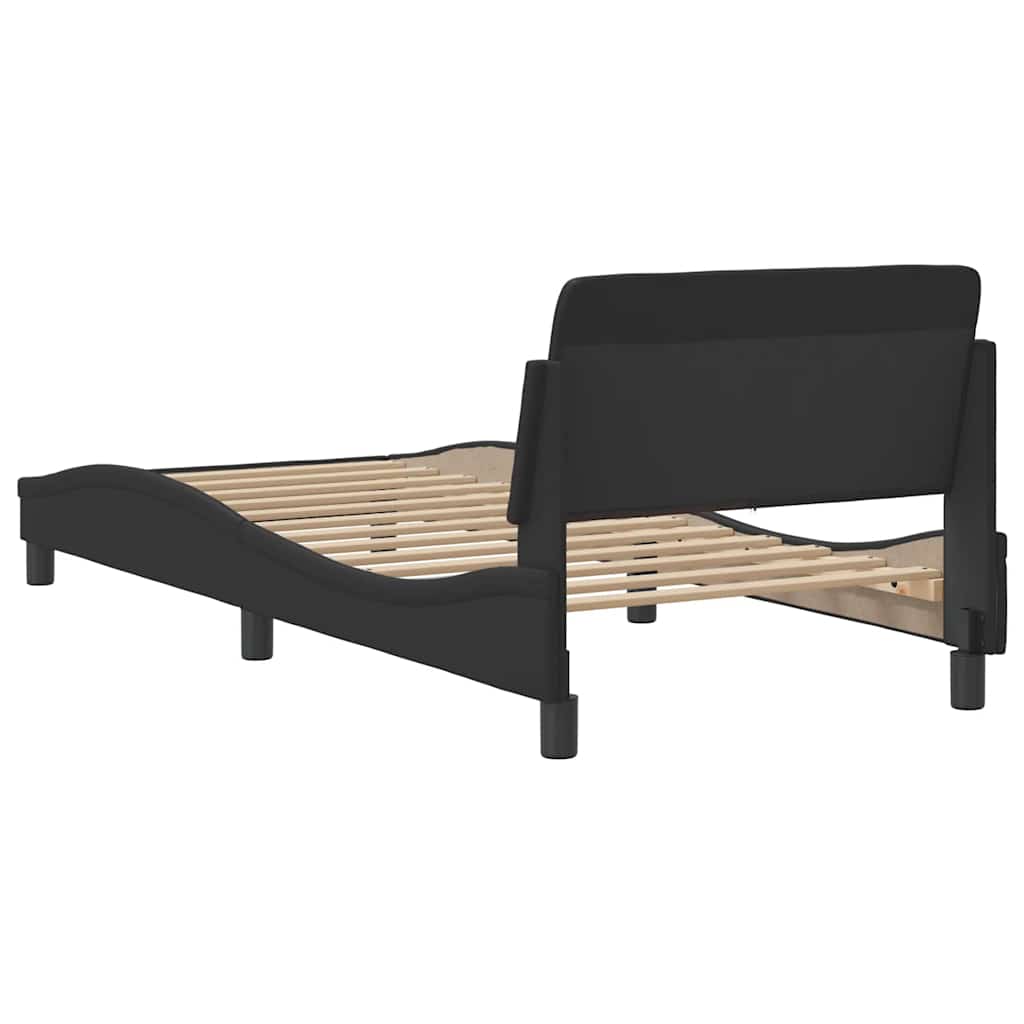 vidaXL Rama łóżka Dover Czarna 90x190 cm Skóra ekologiczna