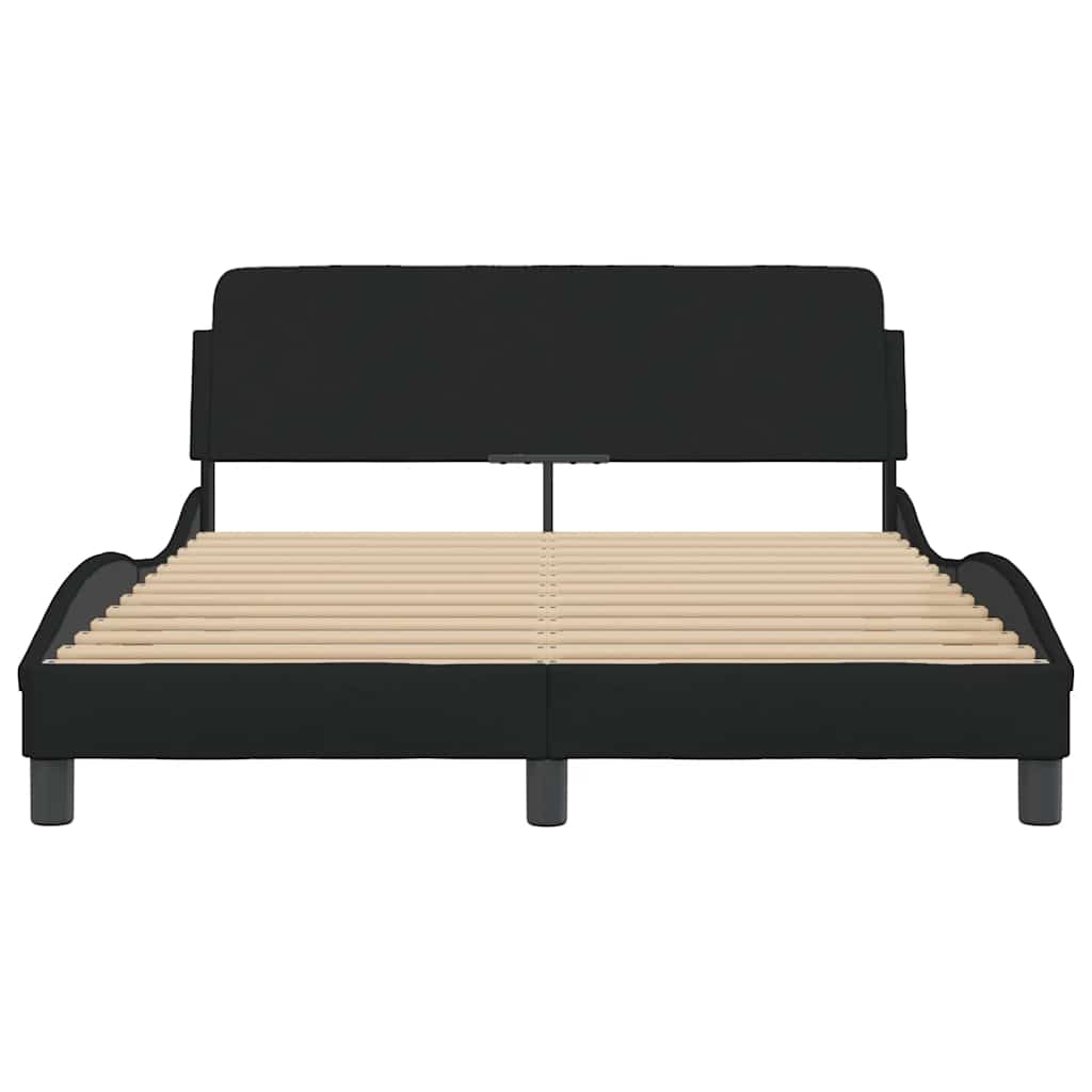 vidaXL Rama łóżka Dover Czarna 135x190 cm Tkanina