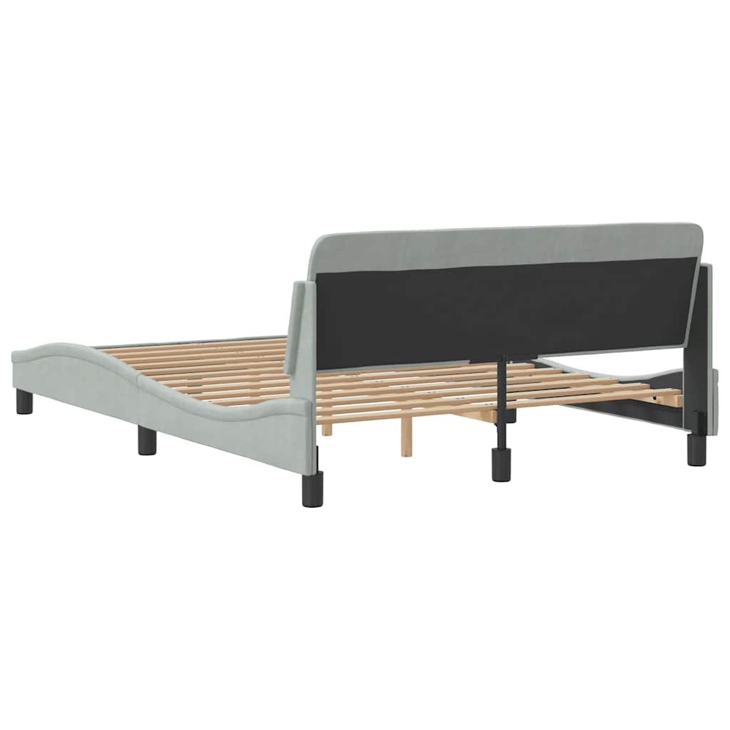 vidaXL Rama łóżka Dover jasnoszara 135x190 cm aksamitna