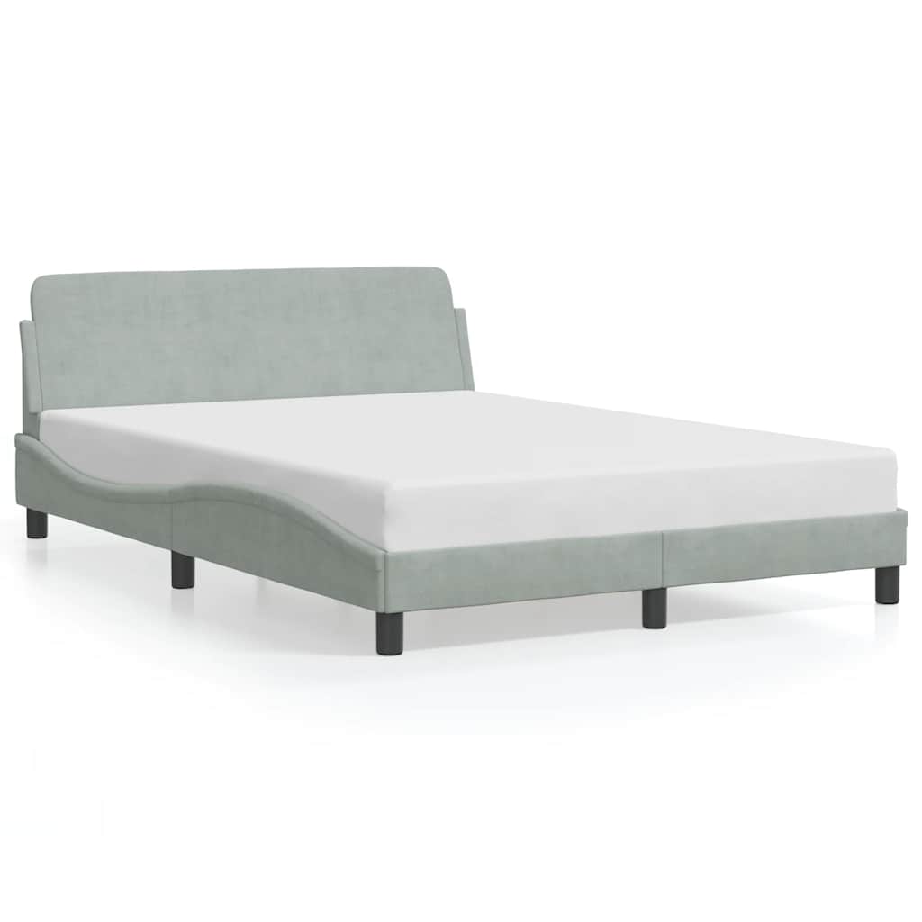 vidaXL Rama łóżka Dover jasnoszara 135x190 cm aksamitna