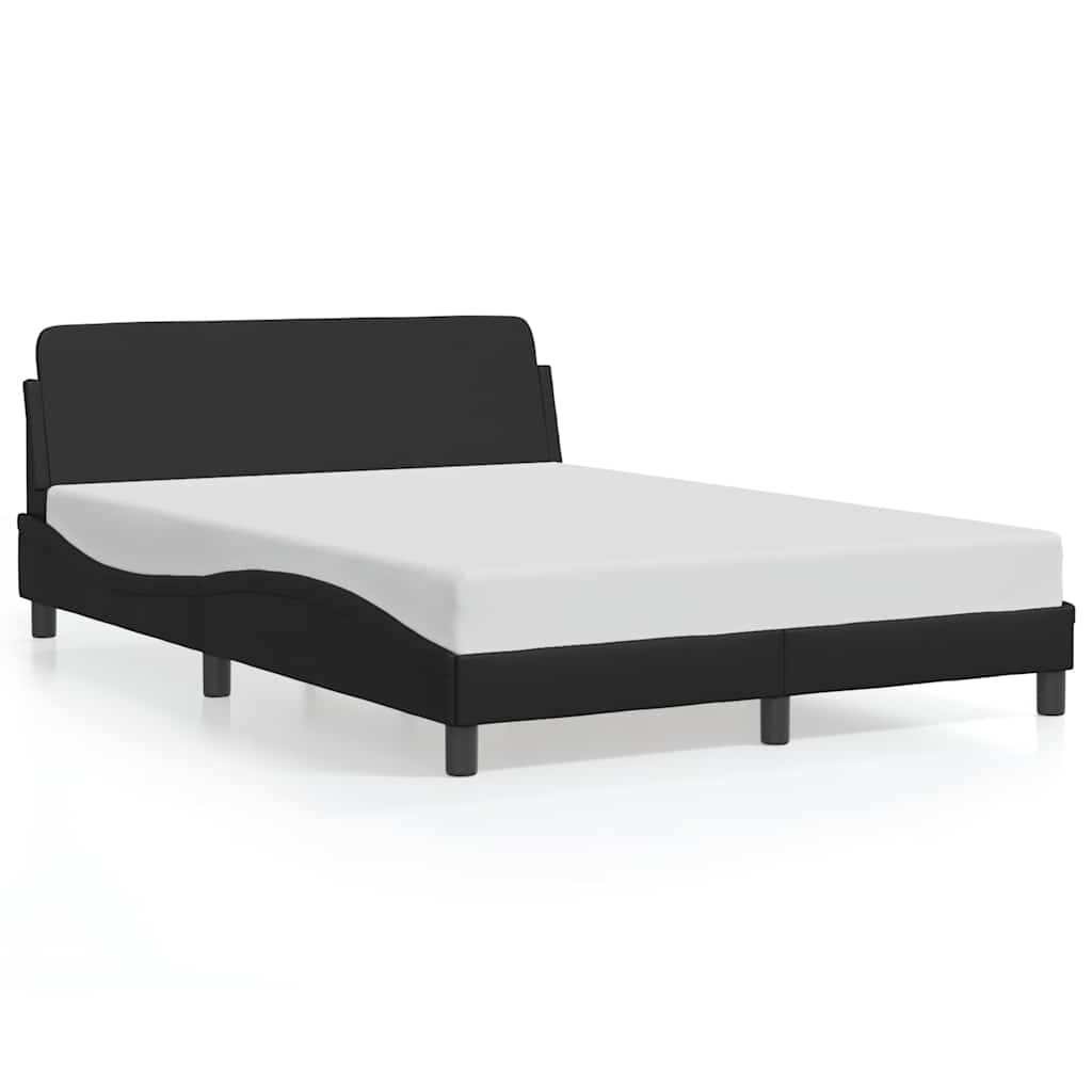 vidaXL Rama łóżka Dover Czarna 135x190 cm Skóra ekologiczna