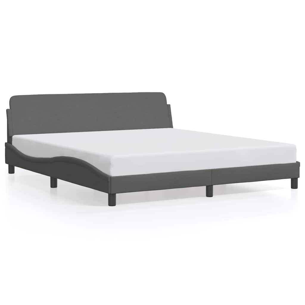 vidaXL Rama łóżka Dover Ciemnoszara 180x200 cm Materiał
