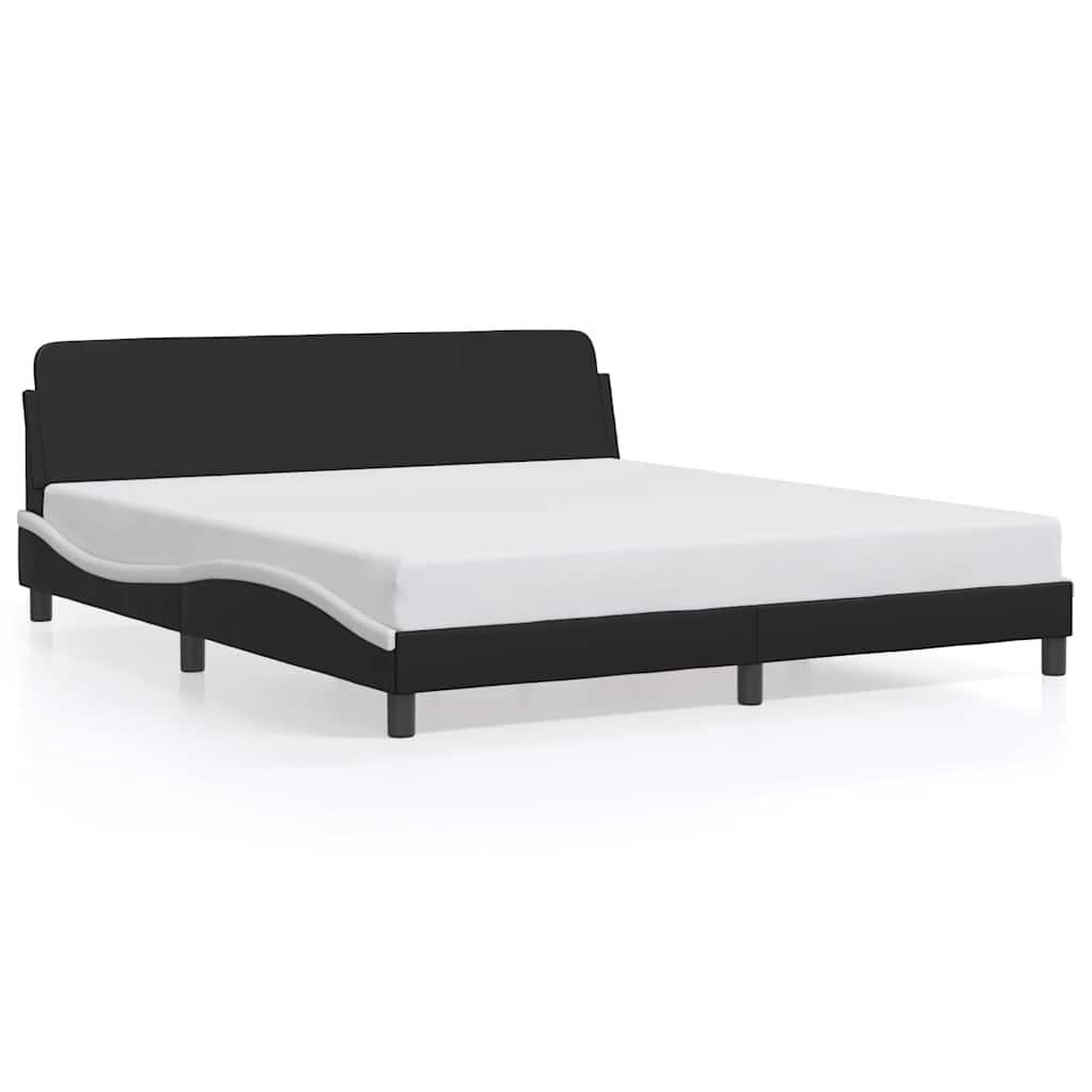 vidaXL Rama łóżka Dover czarno-biała 180x200 cm ze skóry ekologicznej