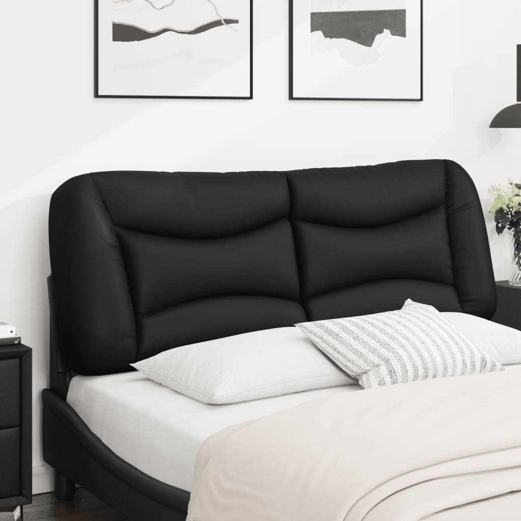 vidaXL Poduszka na wezgłowie, Hvar, czarna, 120 cm, sztuczna skóra
