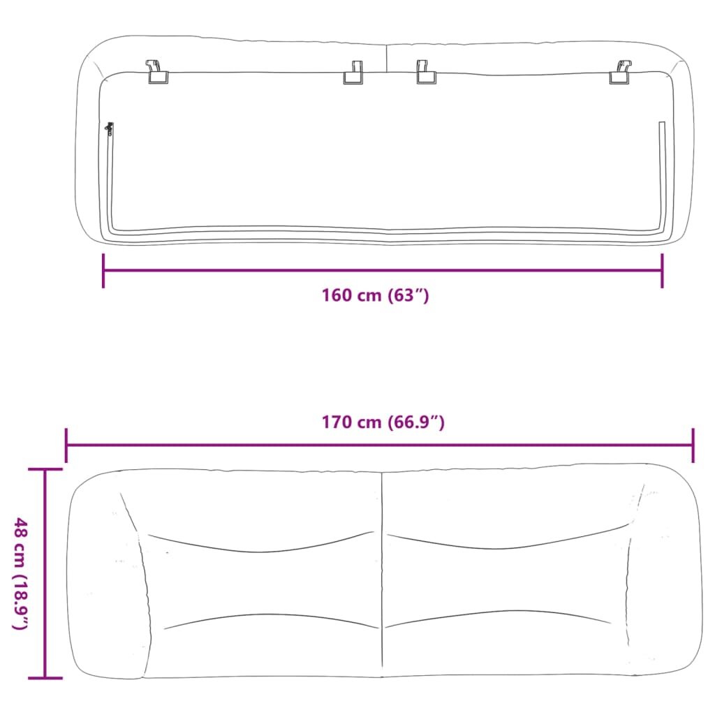 vidaXL Poduszka na wezgłowie, Hvar, kolor taupe, 160 cm, tkanina
