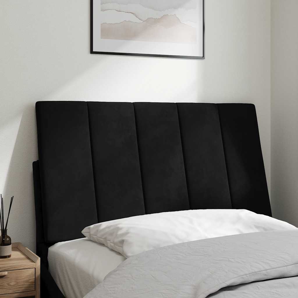 vidaXL Poduszka na wezgłowie, Hanko, czarna, 90 cm, aksamitna