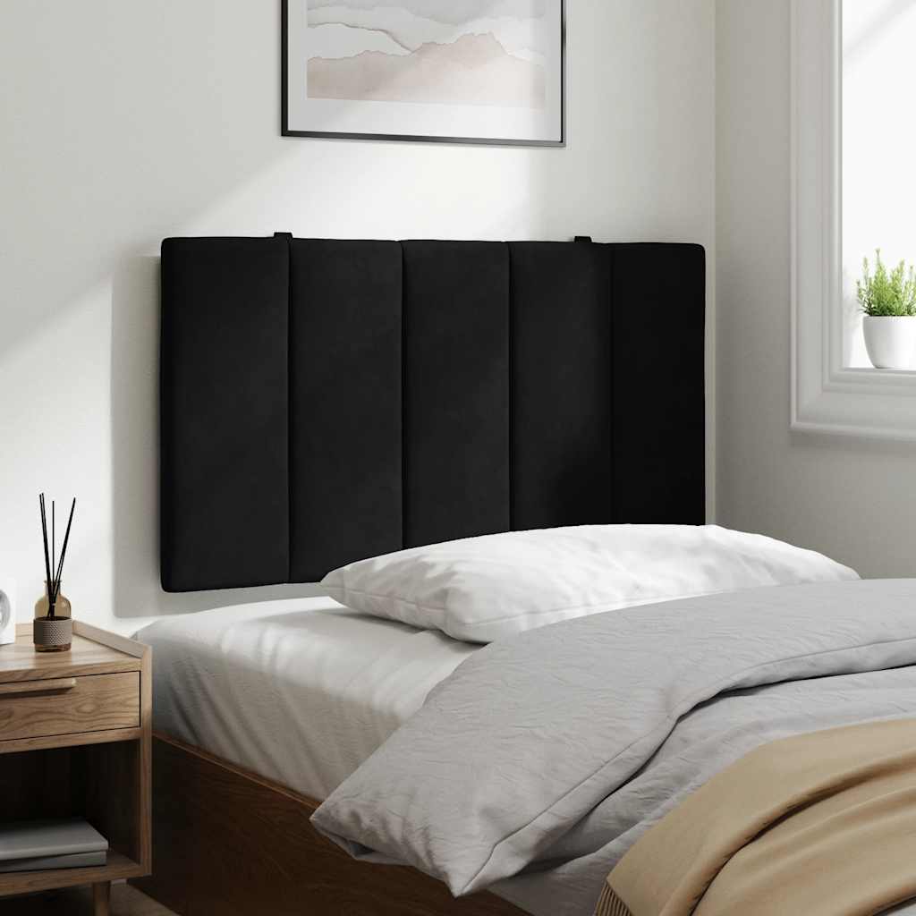vidaXL Poduszka na wezgłowie, Hanko, czarna, 90 cm, aksamitna