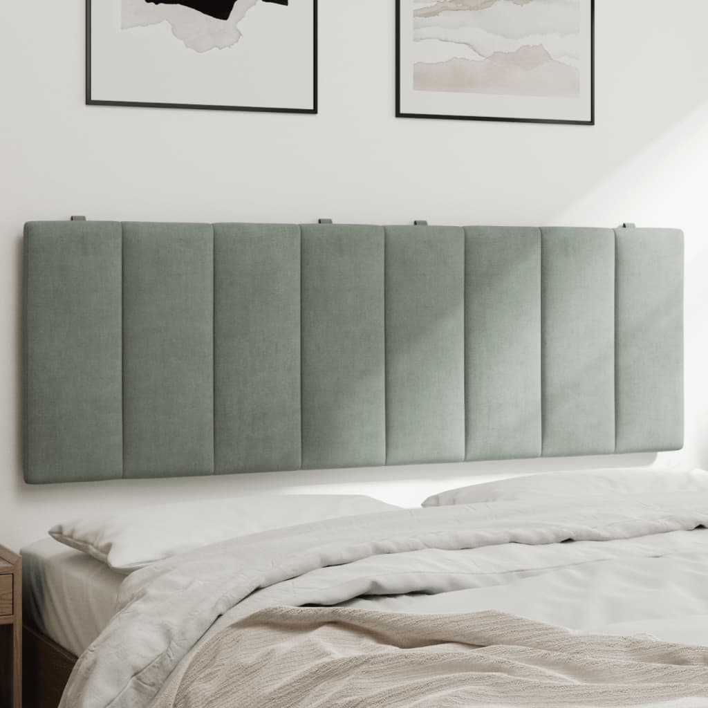 vidaXL Poduszka na wezgłowie, Hanko, jasnoszara, 120 cm, aksamitna