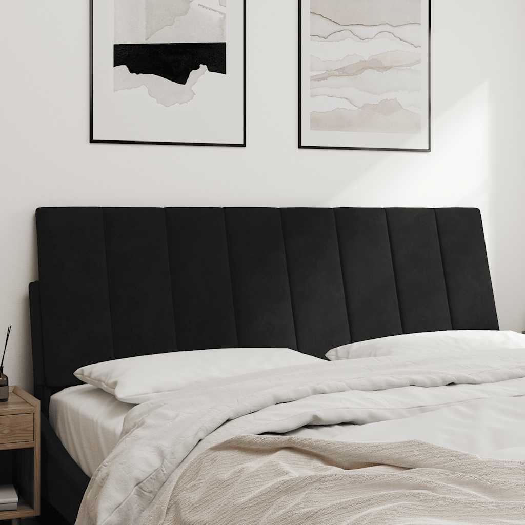 vidaXL Poduszka na wezgłowie, Hanko, czarna, 120 cm, aksamitna