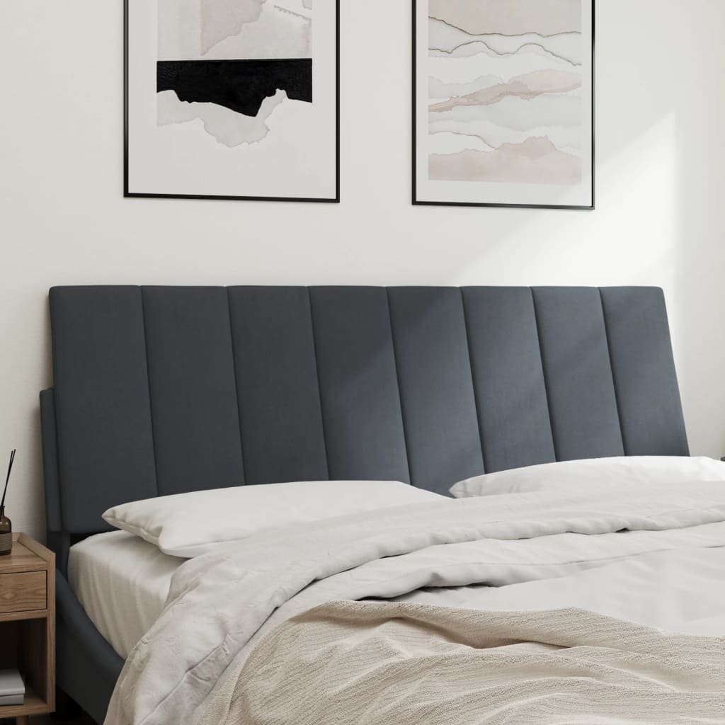 vidaXL Poduszka na wezgłowie, Hanko, ciemnoszara, 137 cm, aksamit
