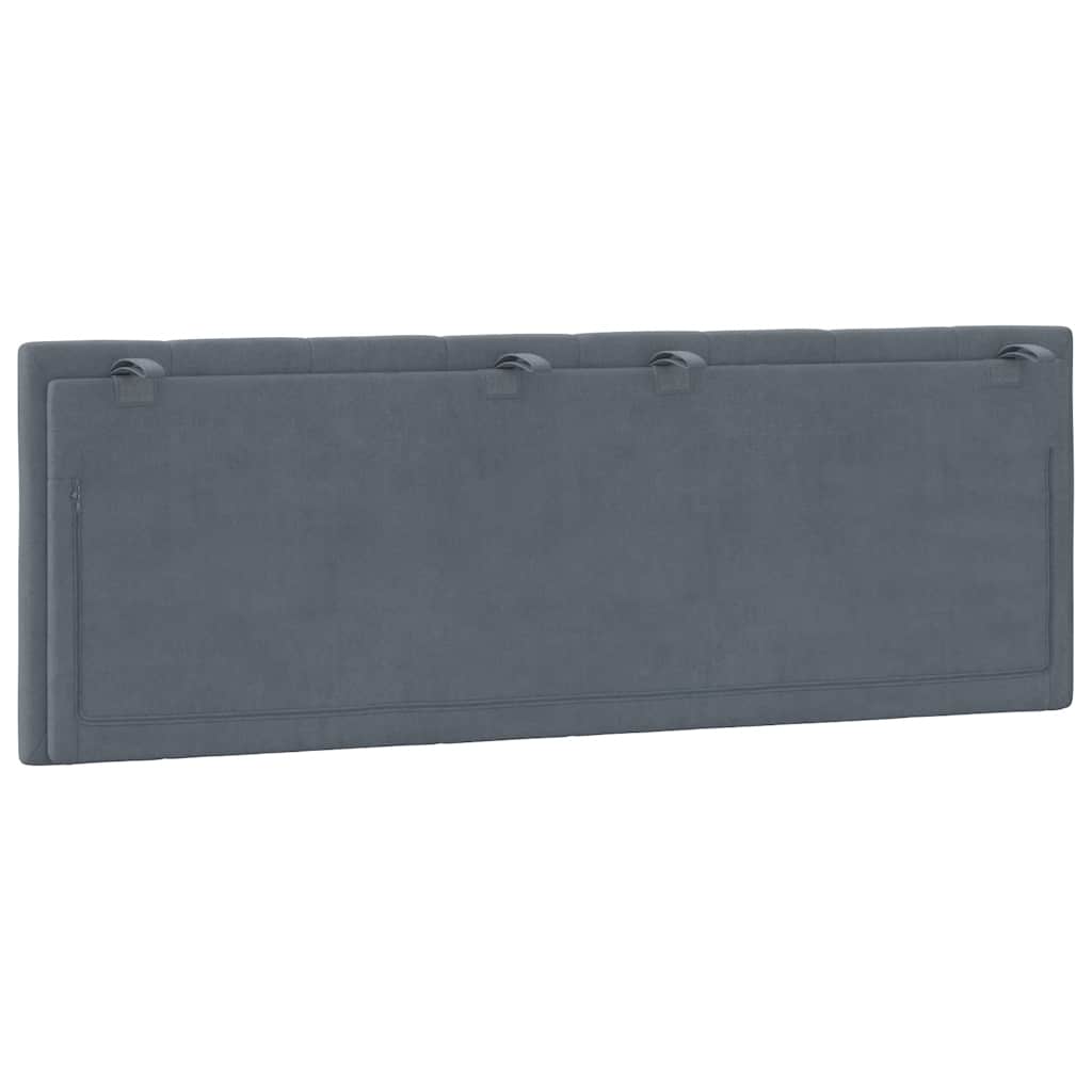 vidaXL Poduszka na wezgłowie, Hanko, ciemnoszara, 140 cm, aksamitna