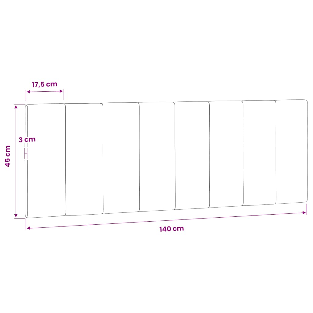 vidaXL Poduszka na wezgłowie, Hanko, czarna, 140 cm, aksamitna