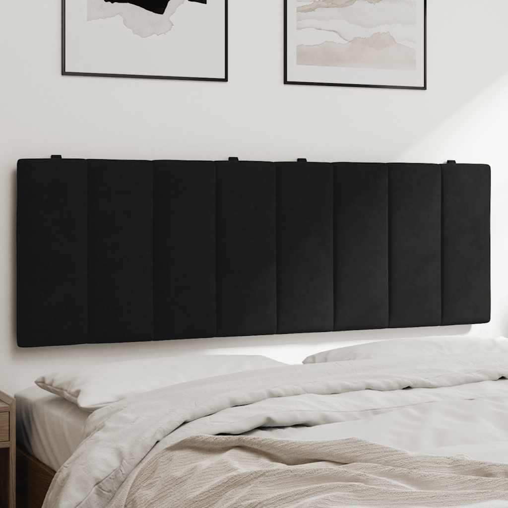 vidaXL Poduszka na wezgłowie, Hanko, czarna, 140 cm, aksamitna
