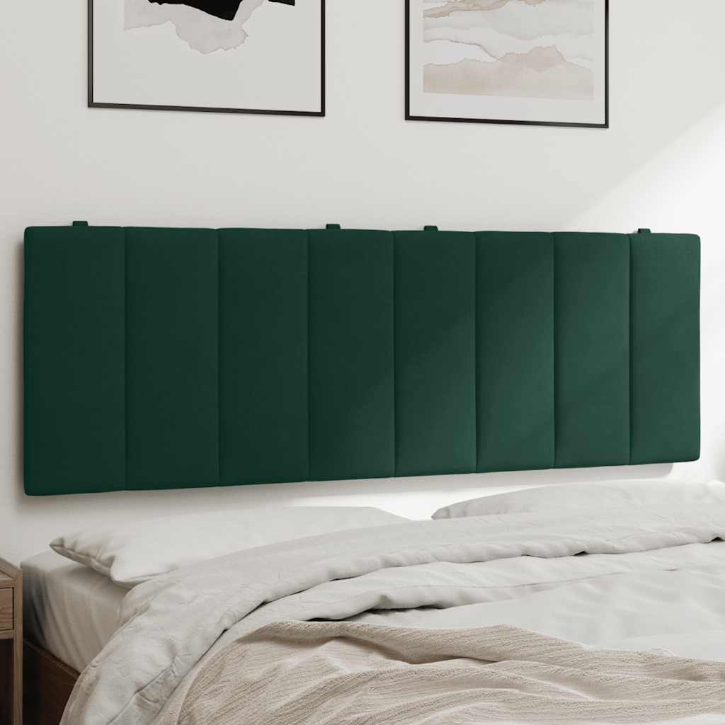 vidaXL Poduszka na wezgłowie, Hanko, ciemnozielona, 140 cm, aksamitna