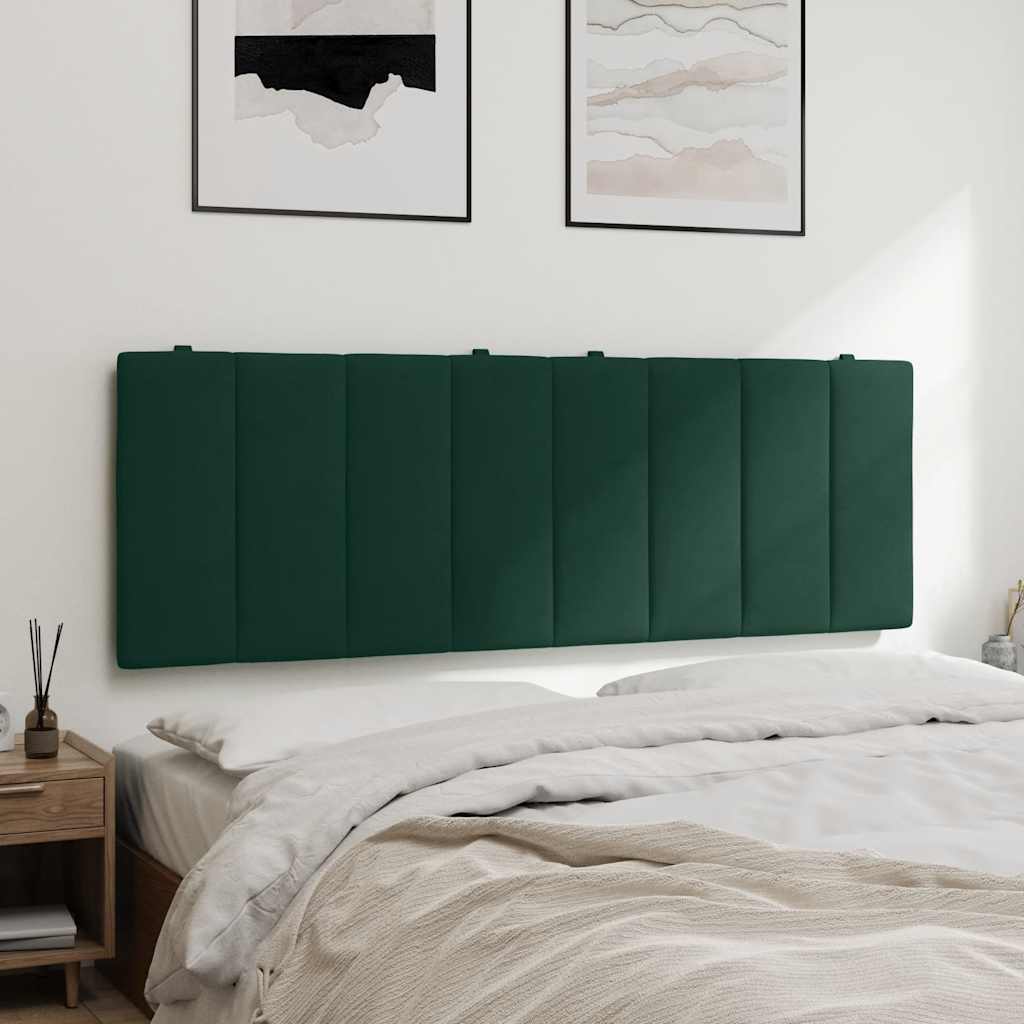 vidaXL Poduszka na wezgłowie, Hanko, ciemnozielona, 140 cm, aksamitna
