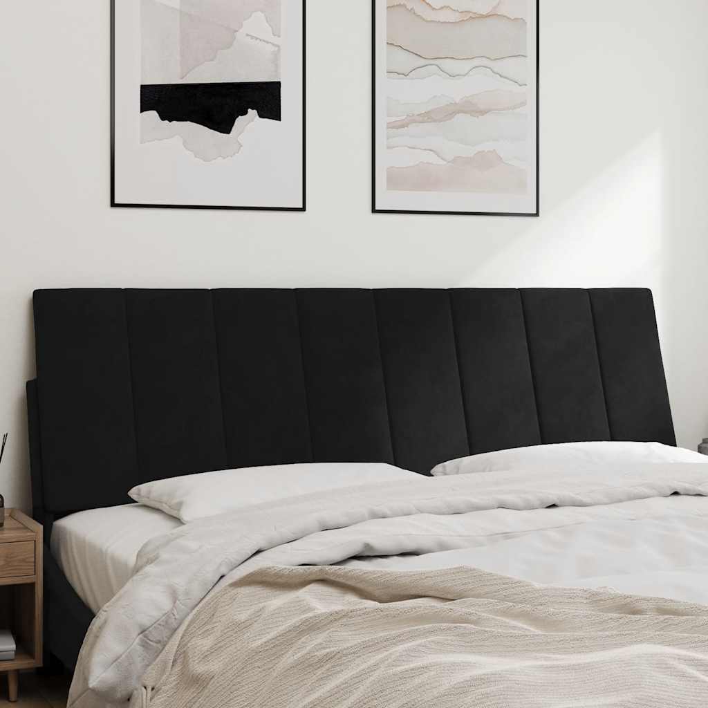 vidaXL Poduszka na wezgłowie, Hanko, czarna, 160 cm, aksamitna