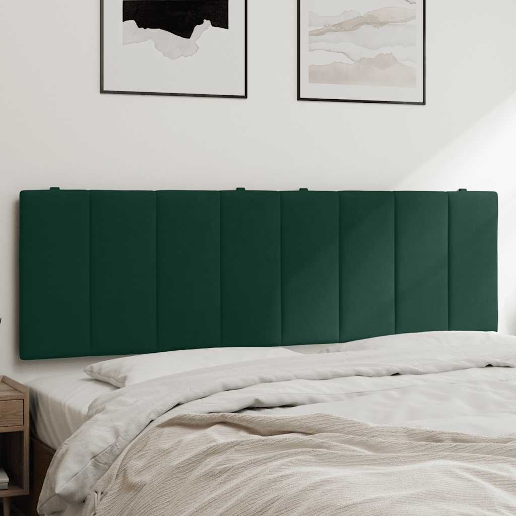 vidaXL Poduszka na wezgłowie, Hanko, ciemnozielona, 160 cm, aksamitna
