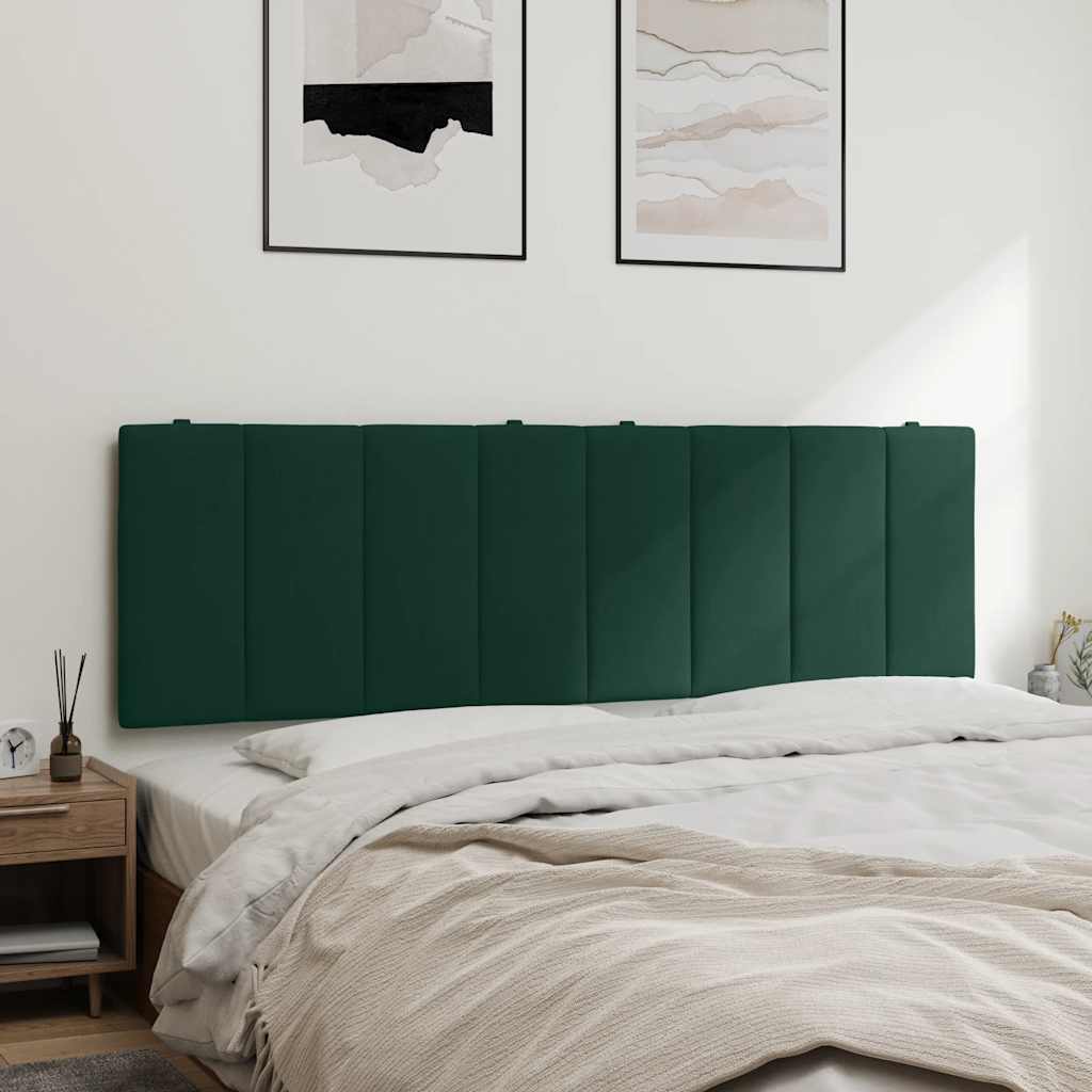vidaXL Poduszka na wezgłowie, Hanko, ciemnozielona, 160 cm, aksamitna